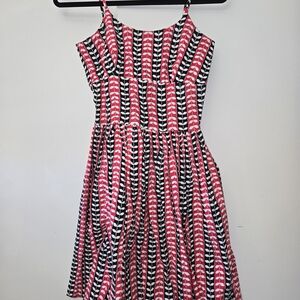 Bernie Dexter Pink and Black Striped Kids Dress